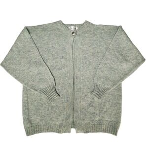 Hand Knit Shetland Wool Sweater Single-Button Henley Betty Laughlin M/L Vintage